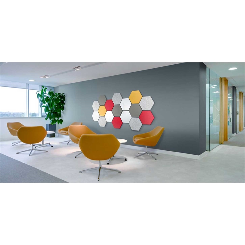 Pemberly Row Hexagonal LINK Steel Whiteboard - Magnetic - Bright Blue - 18x21