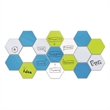 Pemberly Row Hexagonal LINK Steel Whiteboard - Magnetic - Bright Blue - 18x21