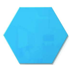 Pemberly Row Hexagonal LINK Steel Whiteboard - Magnetic - Bright Blue - 18x21