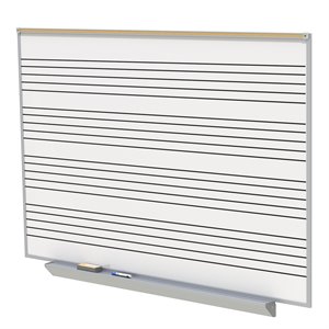 Pemberly Row Ceramic 4' x 6' A2M Magnetic Music Staff Whiteboard Set in White