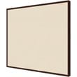 Pemberly Row Fabric 4' x 4' Bulletin Board with Espresso Trim in Beige