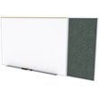 Pemberly Row Ceramic 4' x 12' Rubber Bulletin & Magnetic Whiteboard C-Set in Tan