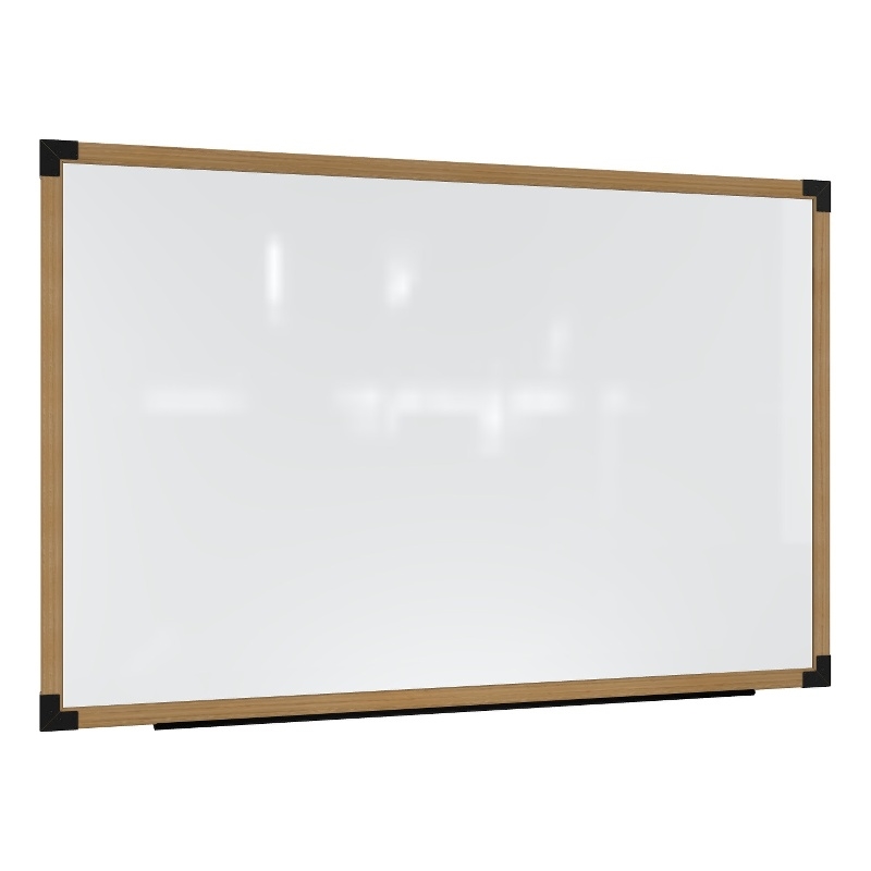 Pemberly Row Wall Whiteboard Magnetic Natural Oak Frame 4 x 8ft
