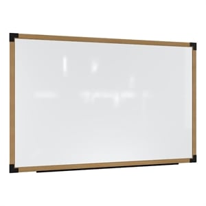 Pemberly Row Wall Whiteboard Magnetic Natural Oak Frame 4 x 8ft