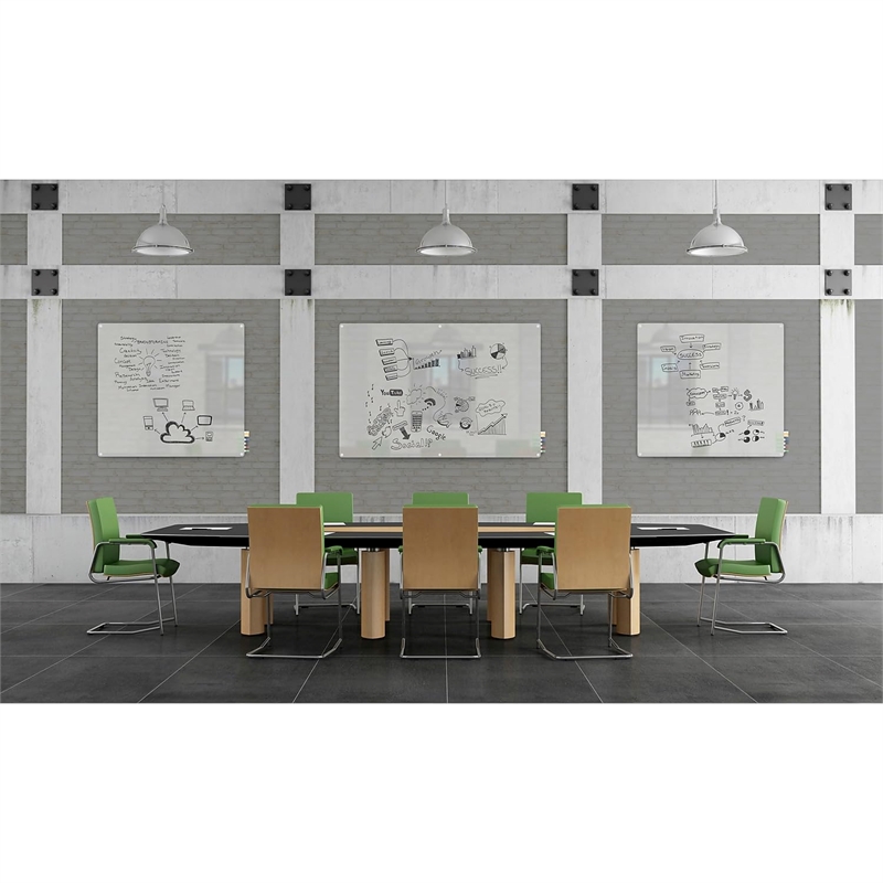 Pemberly Row Glass 2' x 3' Board with Radius Corners in Frosted Black