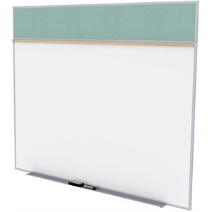 Pemberly Row Vinyl 5' x 6' Bulletin & Magnetic Whiteboard Set-A in Stone