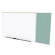 Pemberly Row Vinyl 4' x 12' Bulletin & Magnetic Whiteboard C-Set in Stone