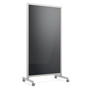 Pemberly Row Mobile Glassboard - Magnetic - 75&quotH x 38&quotW in Black