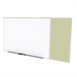 Pemberly Row Vinyl 4' x 10' Bulletin & Magnetic Whiteboard C-Set in Caramel