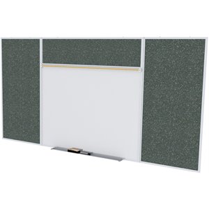 Pemberly Row Ceramic 4' x 8' Rubber Bulletin & Magnetic Whiteboard Set-E