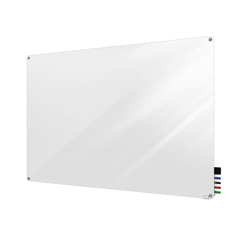 Pemberly Row Glass 3' x 4' Board with Radius Corners in White Back