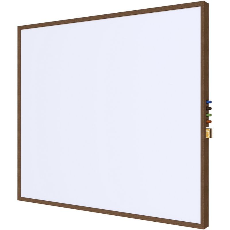 Pemberly Row Ceramic 4' x 5' Whiteboard with Walnut Trim in White