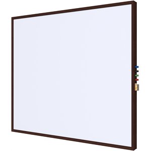 Pemberly Row Ceramic 4' x 6' Whiteboard with Espresso Trim in White