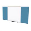 Pemberly Row Vinyl 4' x 8' Bulletin & Magnetic Whiteboard Set in Ocean Blue
