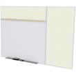 Pemberly Row Vinyl 4' x 12' Bulletin & Magnetic Whiteboard B-Set in Ivory