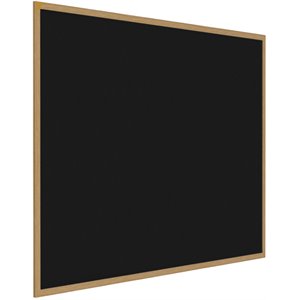 Pemberly Row Wood 4' x 4' Rubber Bulletin Board with Wood Frame in Black