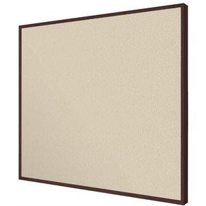 Pemberly Row Fabric 4' x 6' Bulletin Board with Cherry Trim in Beige