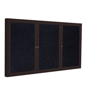 Pemberly Row 36&quot x 72&quot 3 Door Enclosed Rubber Bulletin Board in Multi-Color