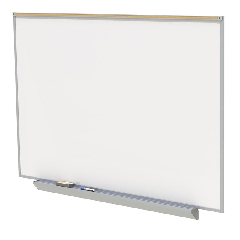 Pemberly Row Ceramic 4'x 6' Premium Magnetic Whiteboard with 1