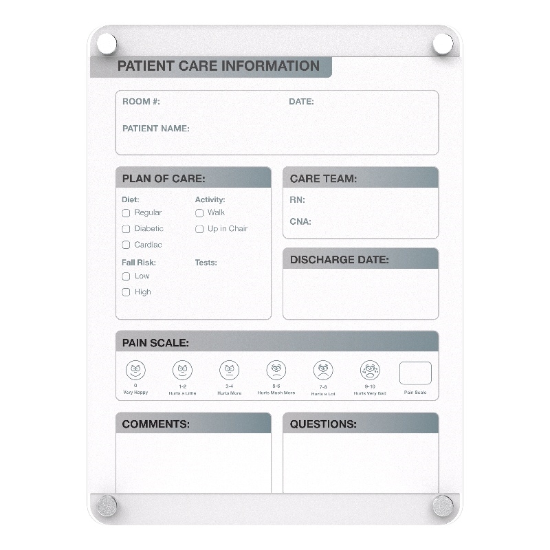 Pemberly Row Non-Magnetic Graphics Slide Changeable Glass Dry Erase Board