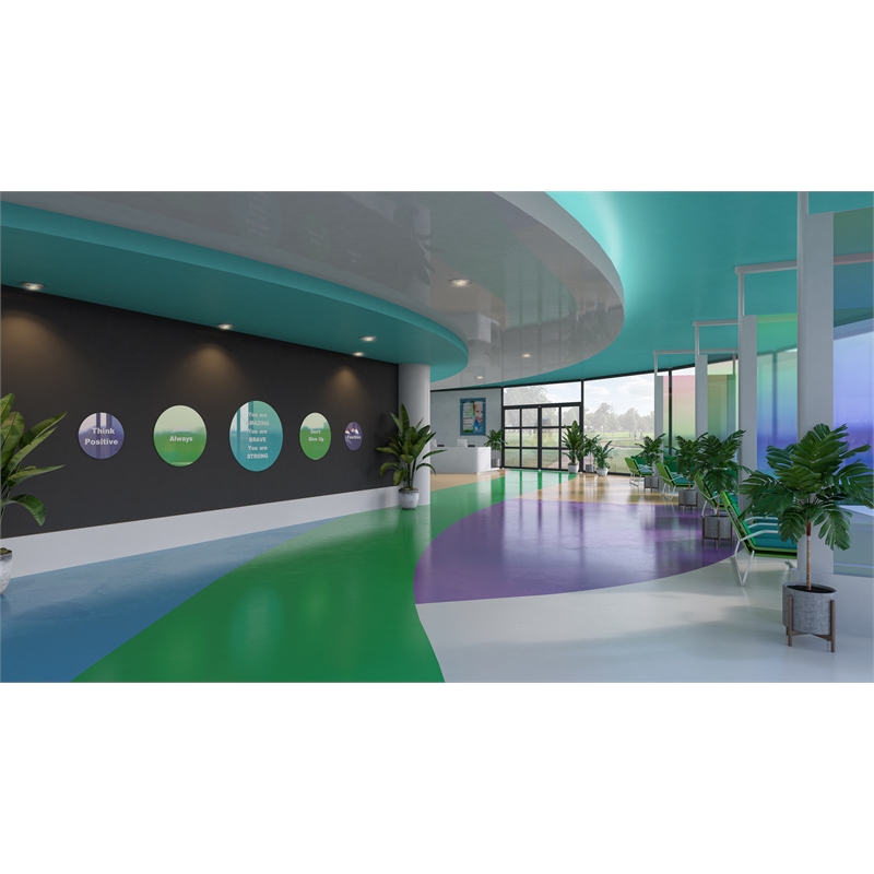 Pemberly Row Low Profile Circular Glass Dry Erase Board Magnetic in Purple