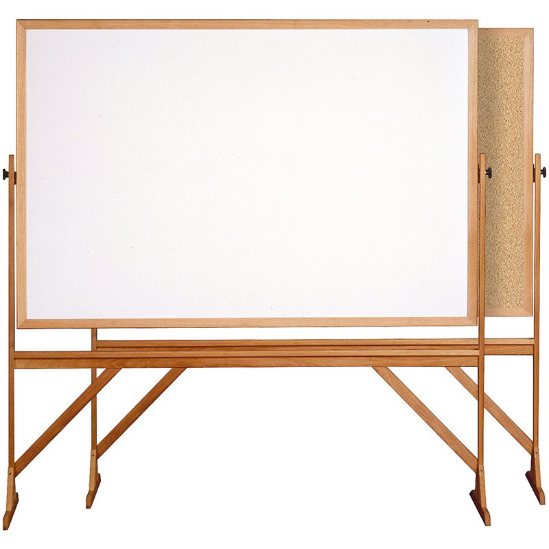Pemberly Row Wood 4' x 6' Reversible Cork Bulletin & Whiteboard in Natural