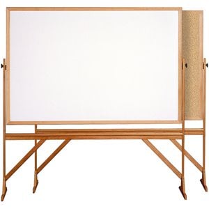 Pemberly Row Wood 4' x 6' Reversible Cork Bulletin & Whiteboard in Natural