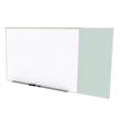 Pemberly Row Vinyl 4' x 12' Bulletin & Magnetic Whiteboard C-Set in Silver