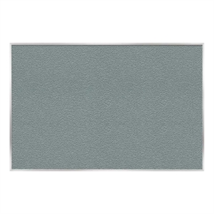 Pemberly Row Bulletin Board - Satin Aluminum Frame - 4ft H x 7ft 4&quotW - Stone