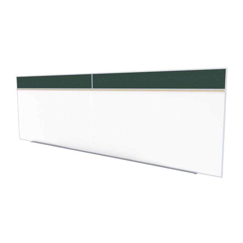 Pemberly Row Vinyl 5' x 16' Bulletin & Magnetic Whiteboard Set-A in Ebony Brown