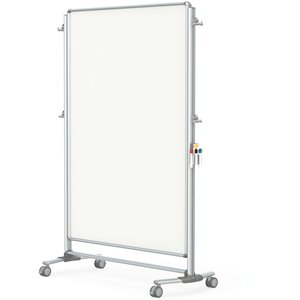 Pemberly Row Ceramic 65&quot x 46&quot Partition 2 Sided Magnetic Whiteboard in White