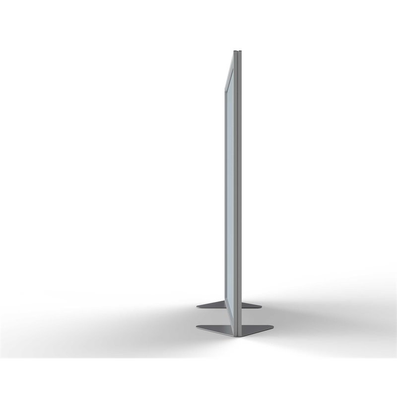 Pemberly Row Vinyl Floor Partition with Full Panel Infill in Silver