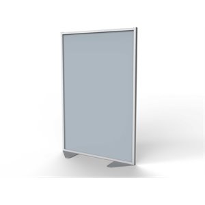 Pemberly Row Vinyl Floor Partition with Full Panel Infill in Silver