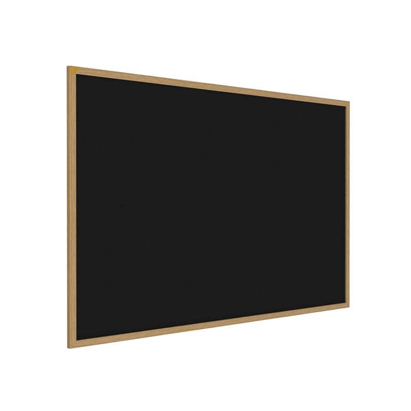 Pemberly Row Wood 4' x 6' Rubber Bulletin Board with Wood Frame in Black