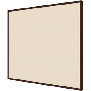 Pemberly Row Fabric 4' x 5' Bulletin Board with Espresso Trim in Beige