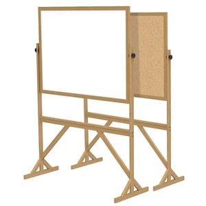 Pemberly Row Wood 3' H x 4' W Reversible Magnetic Whiteboard in Natural