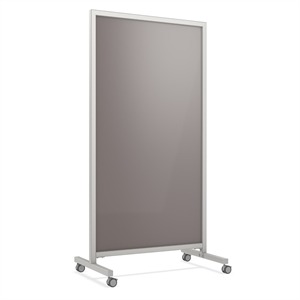 Pemberly Row Mobile Glassboard - Magnetic - 75&quotH x 38&quotW - Smoke