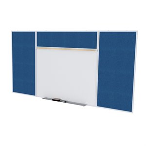 Pemberly Row Vinyl 4' x 16' Bulletin & Magnetic Whiteboard Set-E in Navy