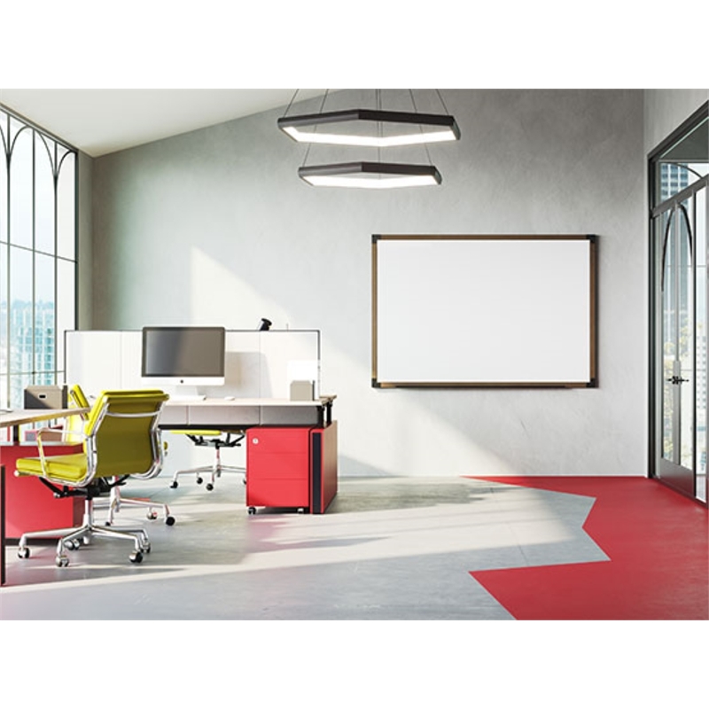 Pemberly Row Wall Whiteboard Magnetic Carmel Oak Frame 4 x 5ft