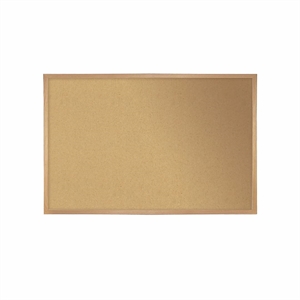 Pemberly Row Wood 3' x 5' Bulletin Board with Wood Frame in Natural