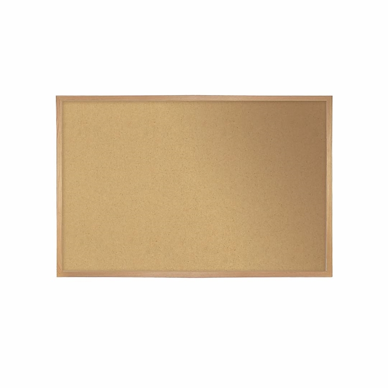 Pemberly Row Wood 3' x 5' Bulletin Board with Wood Frame in Natural