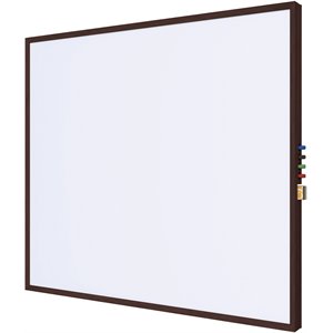 Pemberly Row Ceramic 4' x 4' Whiteboard with Cherry Trim in White