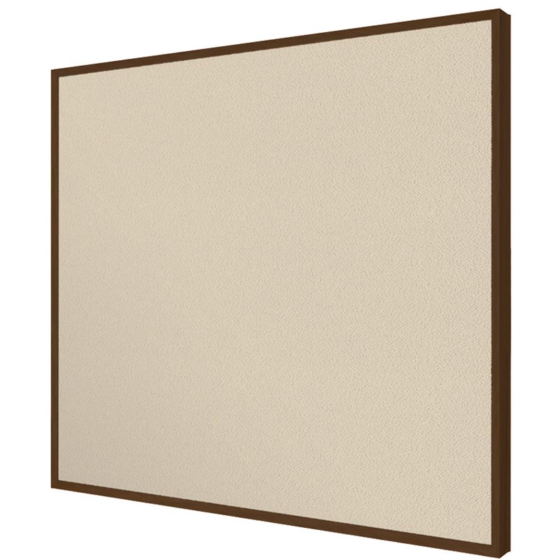 Pemberly Row Fabric 4' x 4' Bulletin Board with Wallnut Trim in Beige