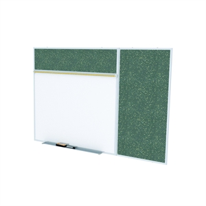 Pemberly Row Ceramic 4' x 6' Rubber Bulletin & Magnetic Whiteboard B-Set in Tan