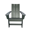 Pemberly Row Modern Resin All-Weather Patio Porch Adirondack Chair in Gray