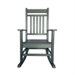 Pemberly Row All-Weather Traditional Resin Patio Porch Rocker in Gray