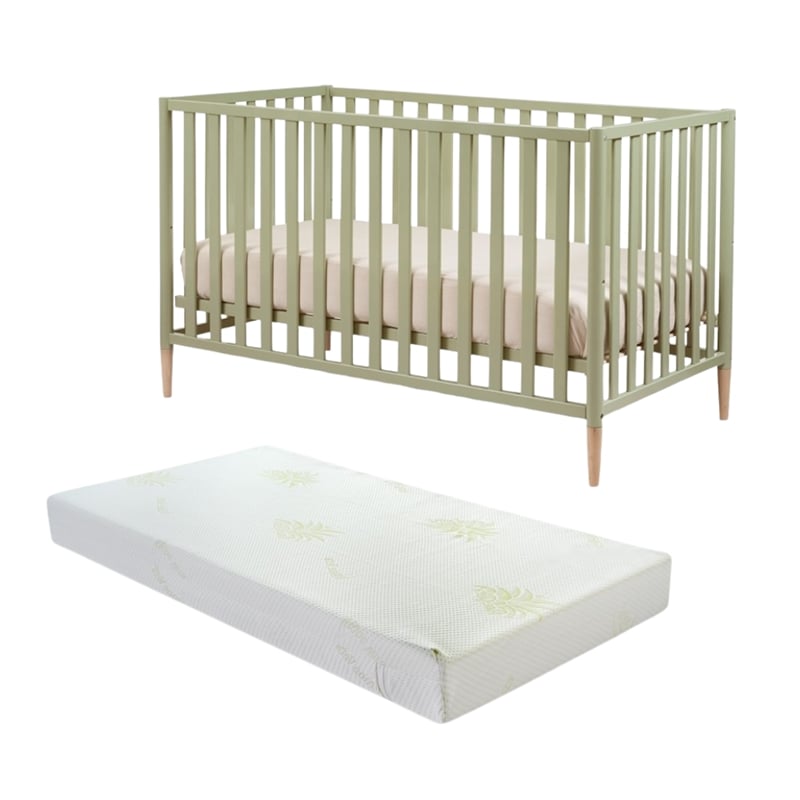 Pemberly Row Set of 2 3-in-1 Convertible Crib & Mattress Foam
