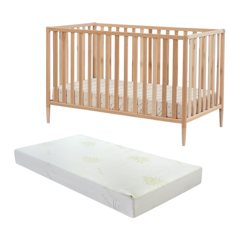 Pemberly Row Set of 2 3-in-1 Convertible Crib & Mattress Foam