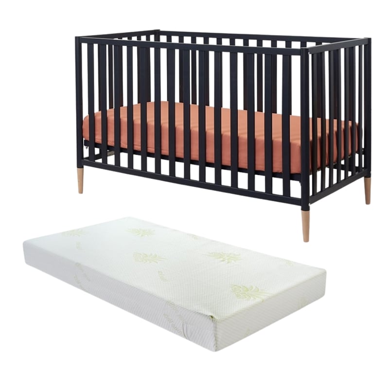 Pemberly Row Set of 2 3-in-1 Convertible Crib & Mattress Foam