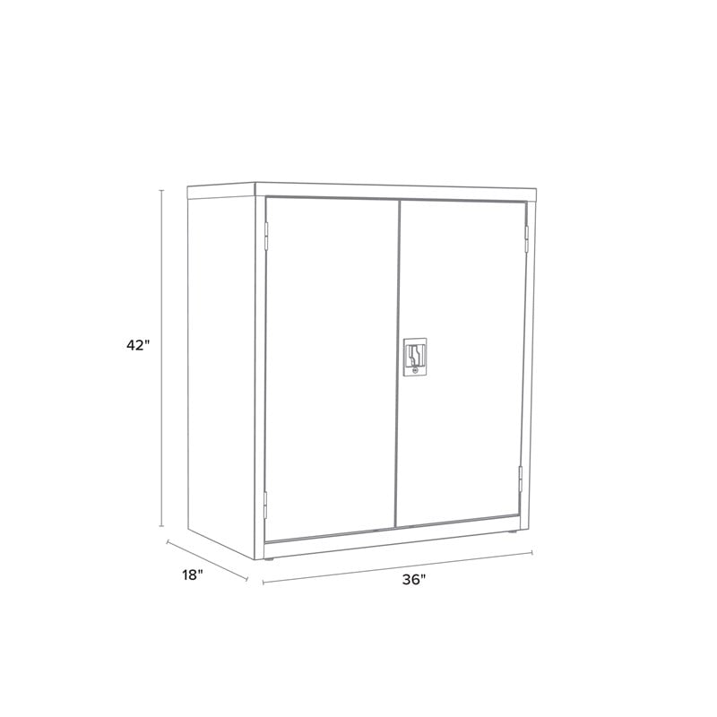 Pemberly Row 3 Shelf Welded Metal Locking Storage Cabinet in Black